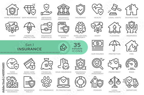 Fotomurale Set of conceptual icons