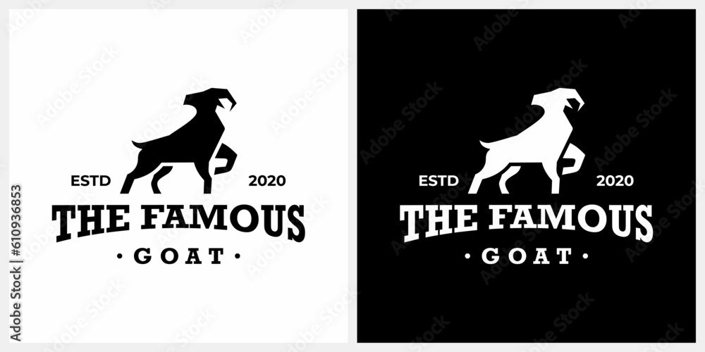 The famous goat logo design icon symbol illustration vector eps 10.