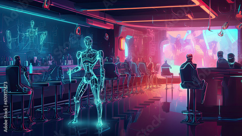 Cyberpunk Night Club with Midjourney AI