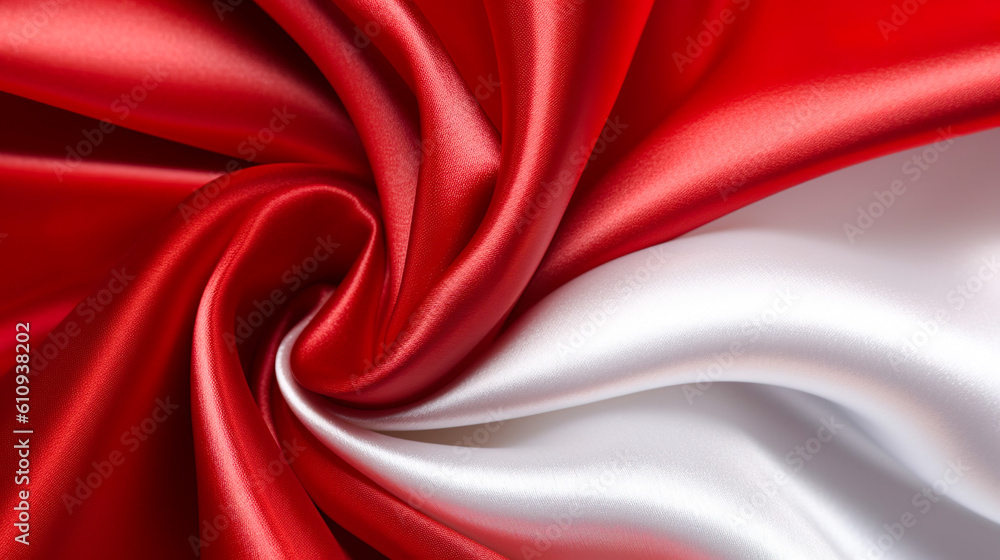 Fototapeta premium 赤と白の日本国旗イメージの布の背景 Generative AI