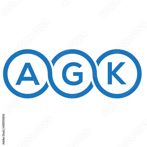 AGK letter logo design on white background. AGK creative initials letter logo concept. AGK letter design. 