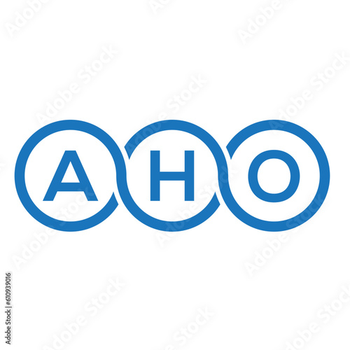 AHO letter logo design on white background. AHO creative initials letter logo concept. AHO letter design.
 photo