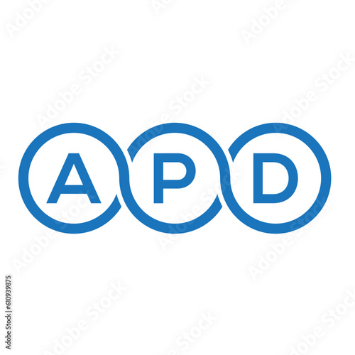 APD letter logo design on white background. APD creative initials letter logo concept. APD letter design.
