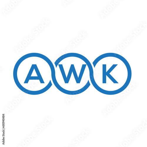 AWK letter logo design on white background. AWK creative initials letter logo concept. AWK letter design.
 photo