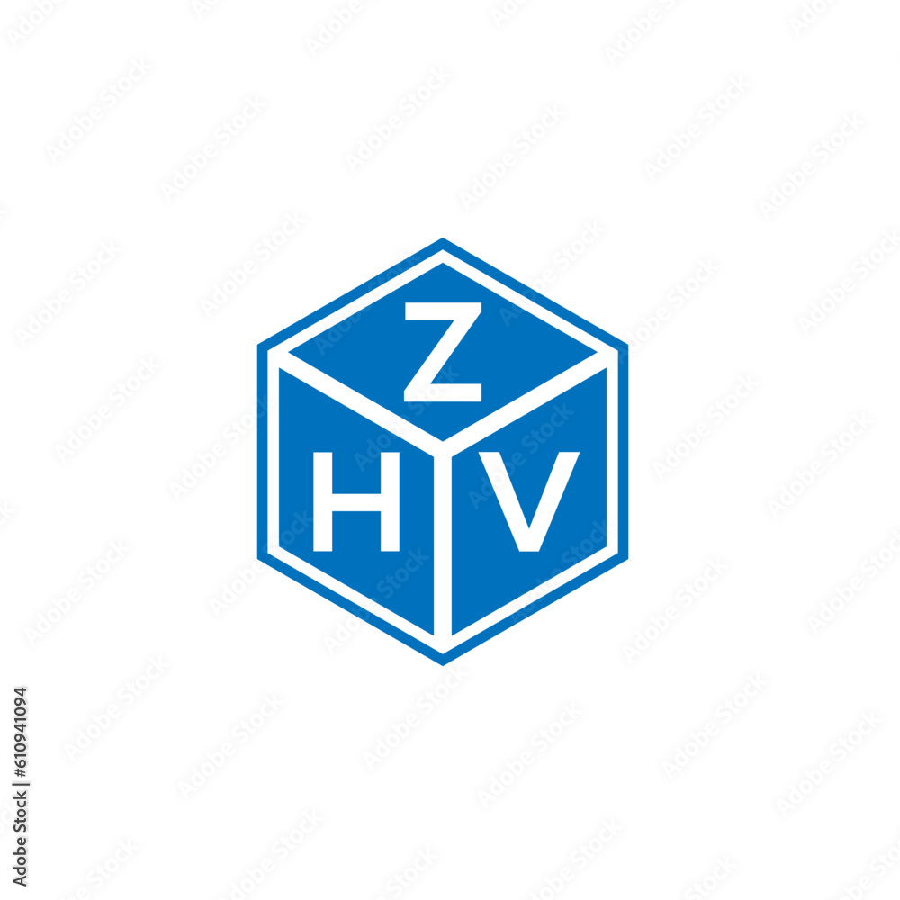 ZHV letter logo design on white background. ZHV creative initials letter logo concept. ZHV letter design.
