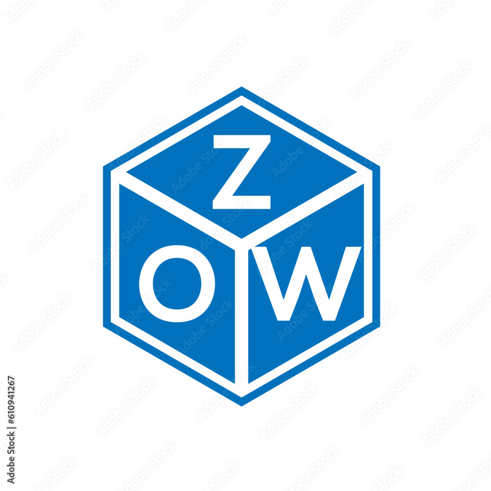 ZOW letter logo design on white background. ZOW creative initials letter logo concept. ZOW letter design.
