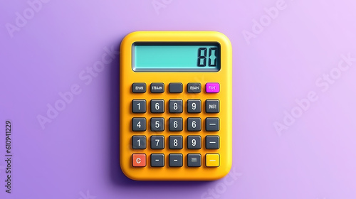 3D Realistic calculator icon isolated, Bright color. Generative Ai