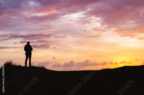 silhouette of a person of the sky