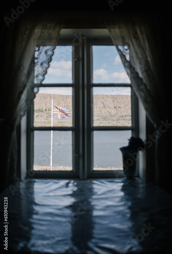 view from window on iceland flag
