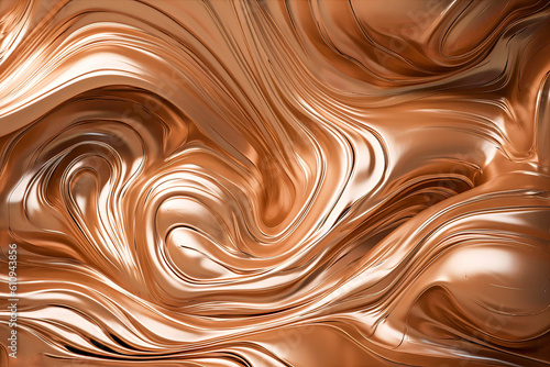 bronze liquid glossy foil texture. copper, liquid metallic, , Generative AI 