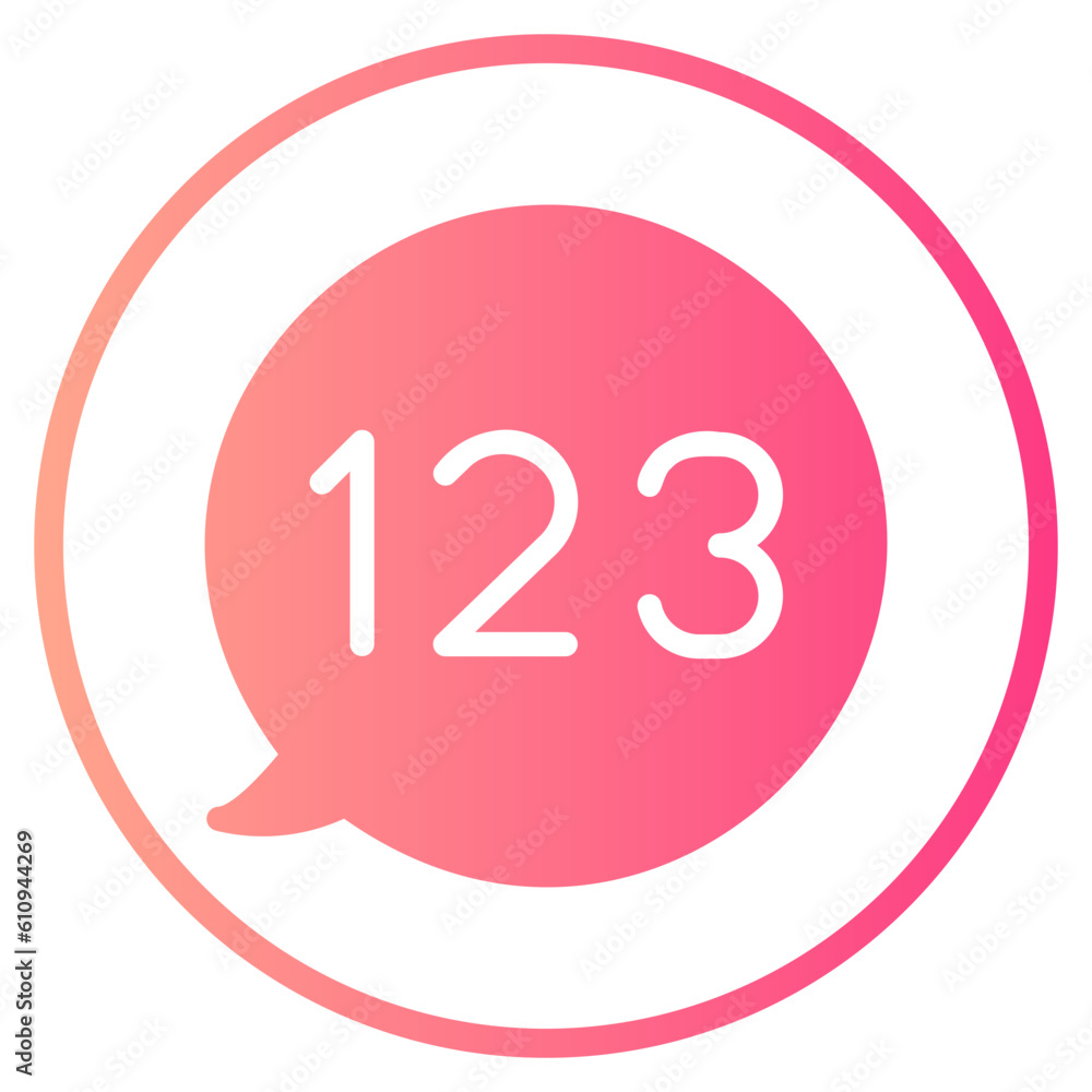 numbers gradient icon