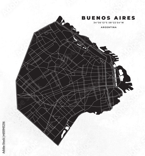 Buenos Aires map vector poster flyer