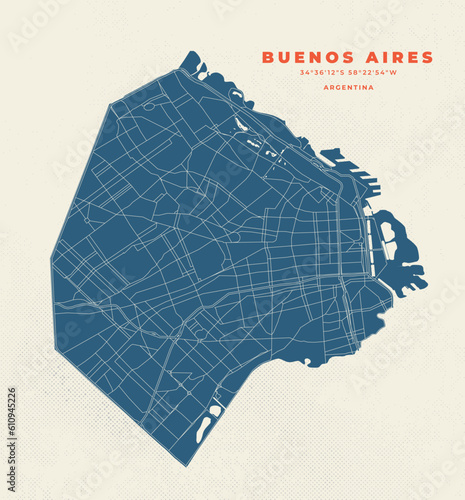 Buenos Aires map vector poster flyer