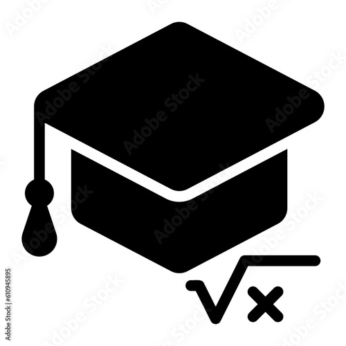 mortarboard glyph icon