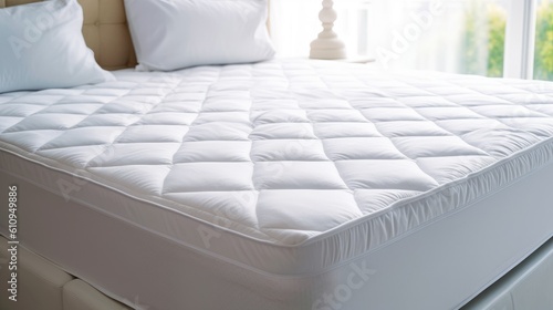 A white mattress with a flat surface in hotel- generative AI