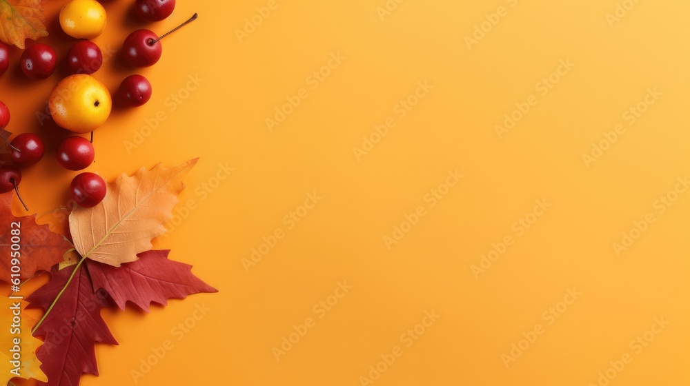 autumn feeling background, leaves solid colors - generative AI