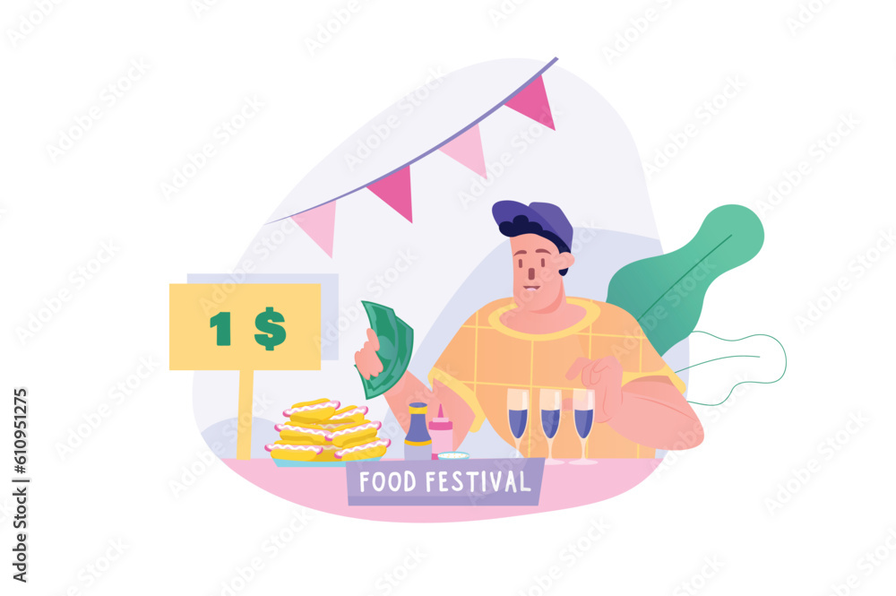 Concept food festival with people