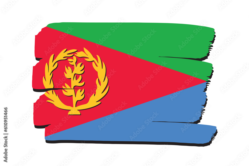 Fototapeta premium Eritrea Flag with colored hand drawn lines in Vector Format