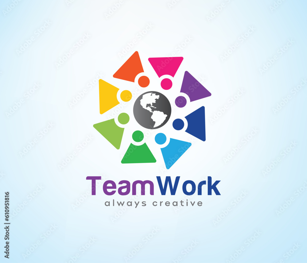 Teamwork logo. Creative People Logo. Business teamwork vector icon Teamwork logo. Creative People Logo. Business teamwork vector icon