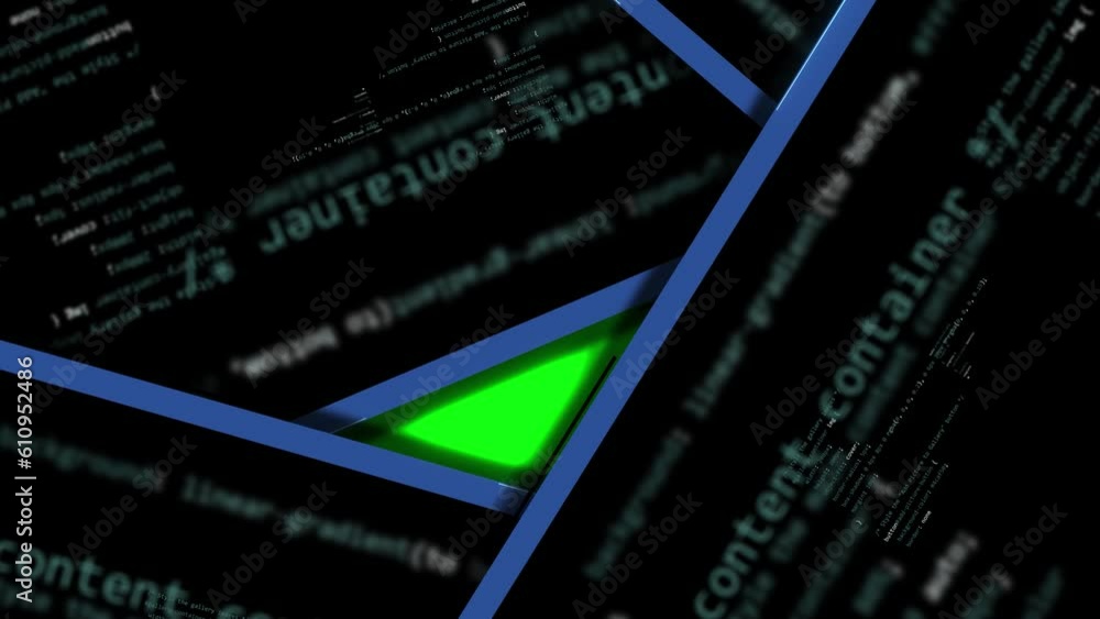 Programming background with moving blocks and blue lines. Modern ...