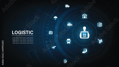 Logistic management concept. The complex process of planning, organizing and controlling resources to meet the needs of customers. The efficient flow and storage of goods, services.	