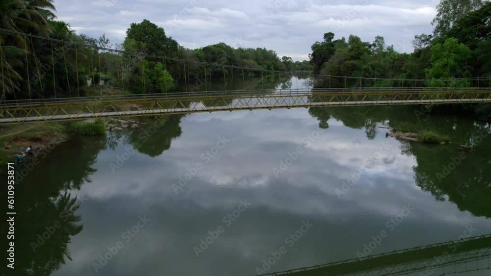 A suspension bridge used by people to walk, in Coorg, Karnataka, India. shot on 2023 January A suspension bridge used by people to walk, in Coorg, Karnataka, India. shot on 2023 January