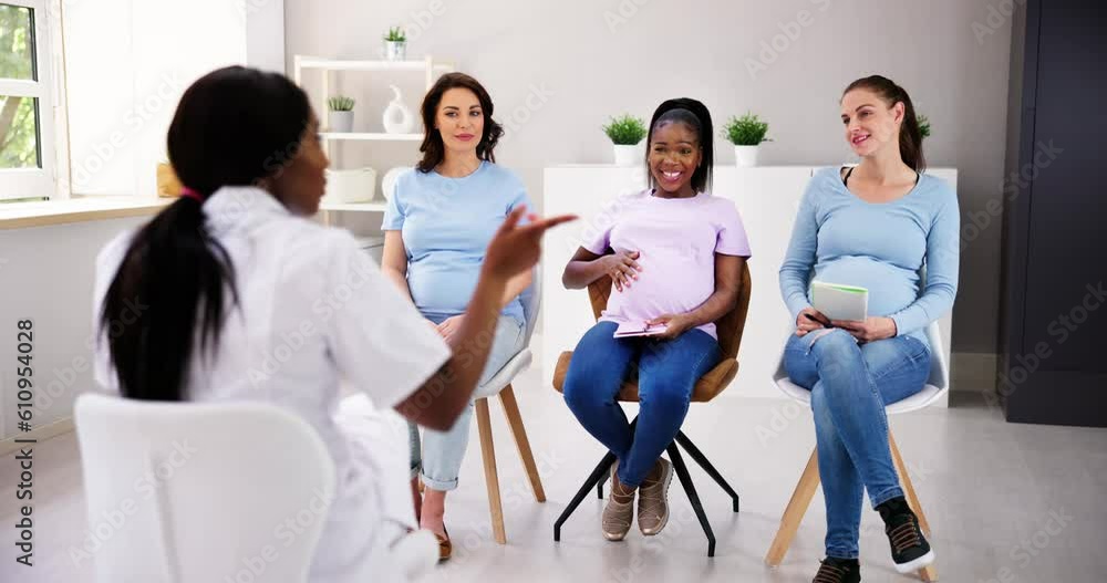 Prenatal Trainer Class. Young Women Pregnancy Prenatal Trainer Class. Young Women Pregnancy