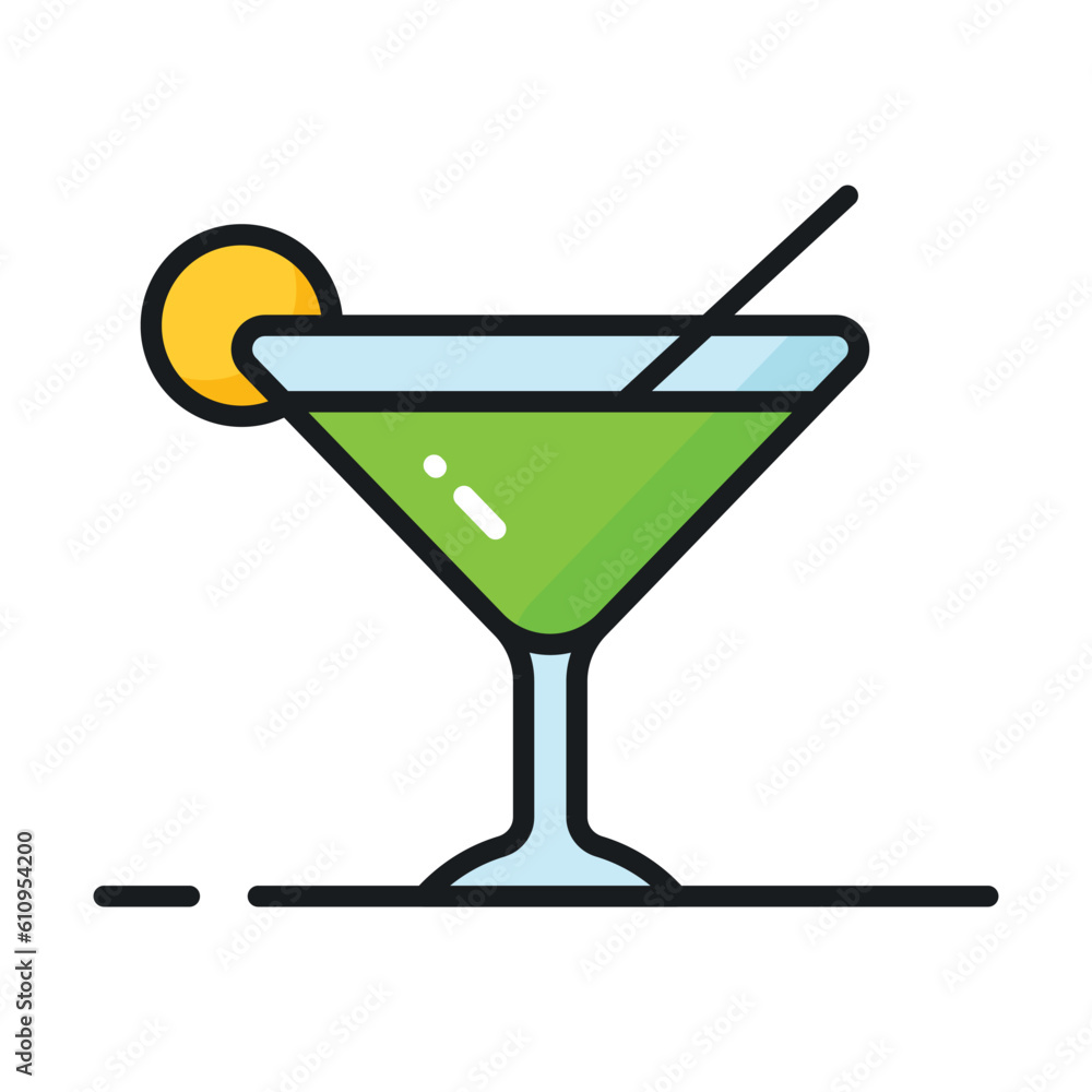 A glass of fresh drink with piece of lemon showing concept icon of summer drink A glass of fresh drink with piece of lemon showing concept icon of summer drink