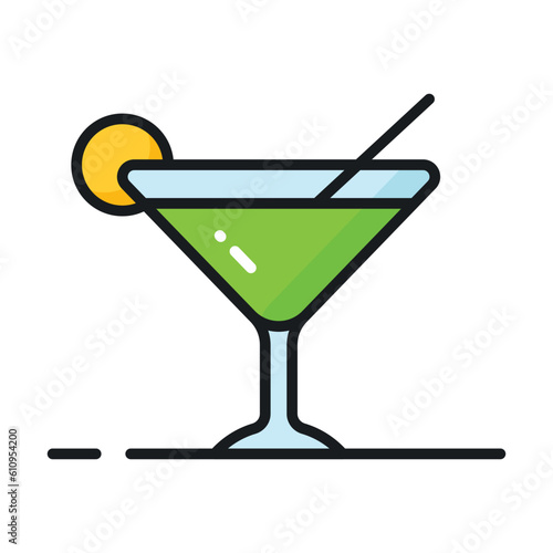 A glass of fresh drink with piece of lemon showing concept icon of summer drink