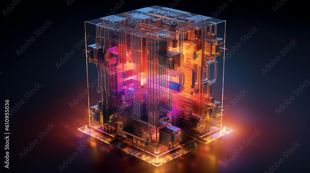 An artistically rendered representation of quantum computing, showcasing the potential of this revolutionary technology in solving complex problems Generative AI