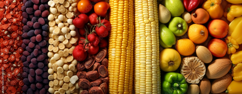 Fruit and veggies on a wooden surface, fruits in the style of rustic Americana. Generative Ai. Fruit and veggies on a wooden surface, fruits in the style of rustic Americana. Generative Ai.