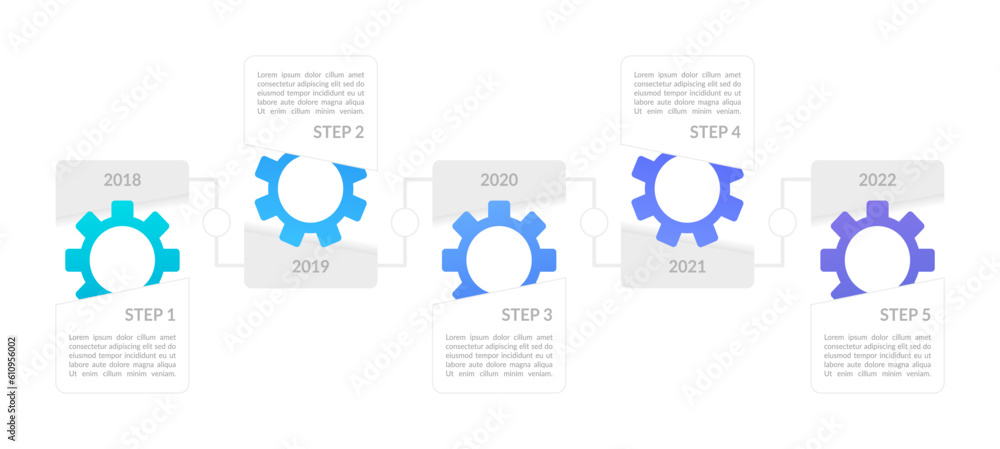Five-year business plan infographic chart design template. Abstract ...