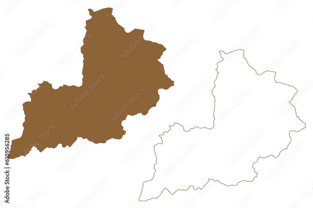Kitzbuhel district (Republic of Austria or Österreich, Tyrol or Tirol state) map vector illustration, scribble sketch Bezirk Kitzbühel map