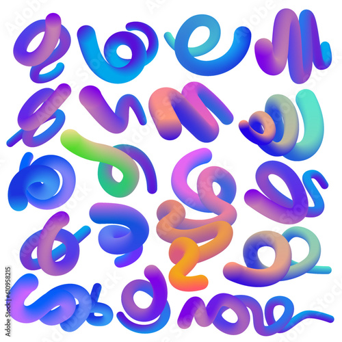 3d bold abstract line element ornament