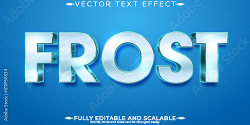 Frost editable text effect, ice and frozen text style