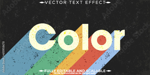 Editable text effect, vintage retro text style