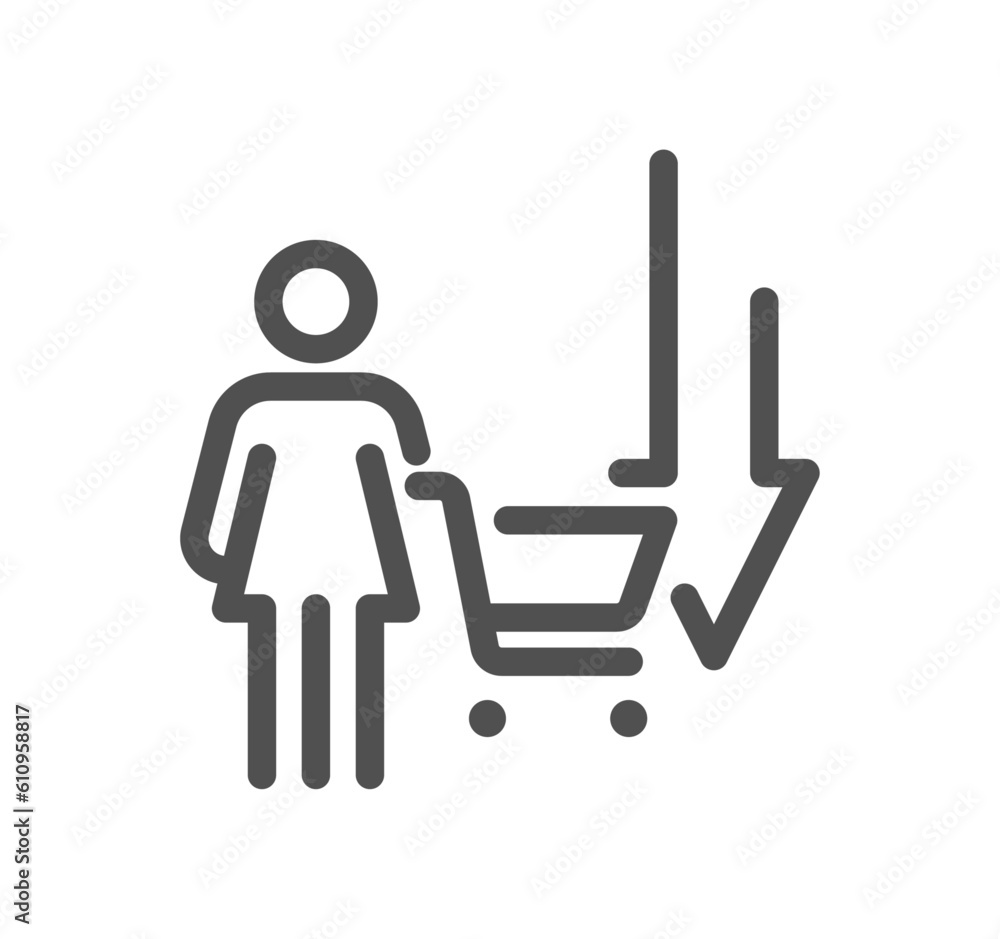 Fototapeta premium Shop management related icon outline and linear vector.