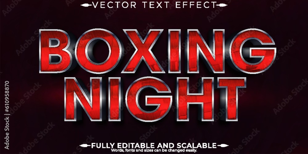 © QuillArtistry - Boxing Night text effect, editable metallic and red text style © QuillArtistry - Boxing Night text effect, editable metallic and red text style