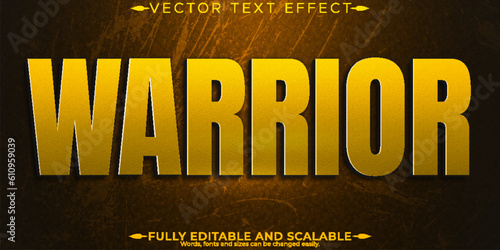 Warrior battle text effect; editable gaming and war text style