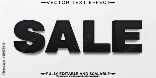 Editable text effect sale, 3d discount and offer font style