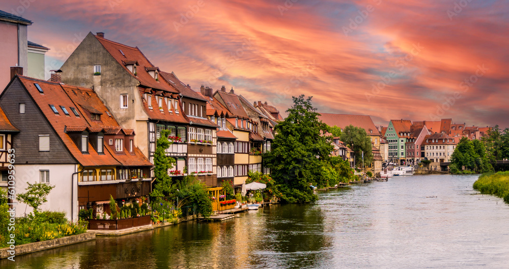 Little Venice at Bamberg in Bavaria, Germany summer