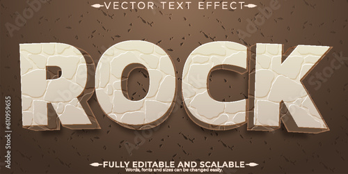 Stone text effect, editable rock and cracked text style