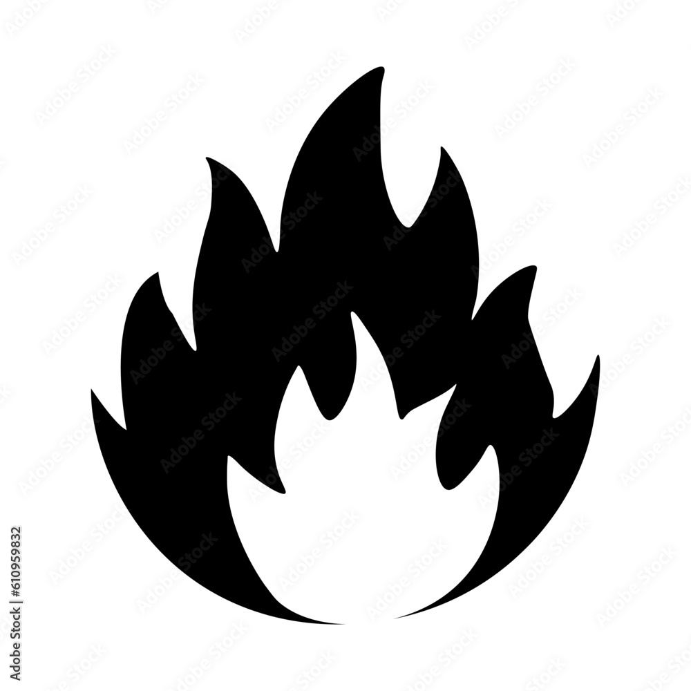 Simple vector flame icon in flat style Simple vector flame icon in flat style