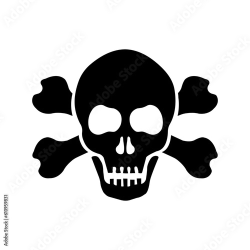 Crossbones and skull death flat vector icon for apps and games