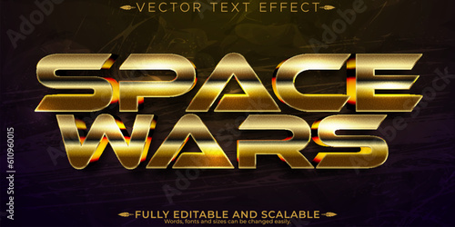 War text effect, editable metallic and shiny text style