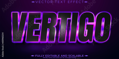 Vertigo text effect, editable psychedelic and hippie font style