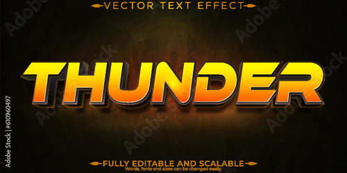 Thunder text effect, editable fire and esport text style