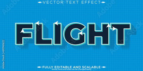 Flight text effect, editable plane and travel text style