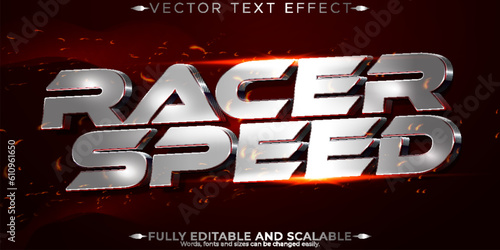Race speed text effect, editable fast and sport text style