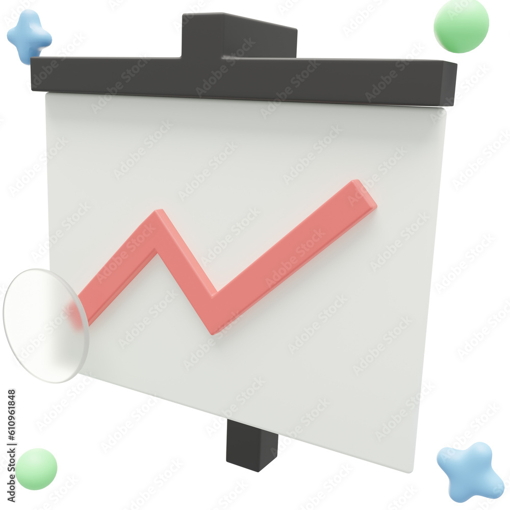 3D Line Chart Illustration 3D Line Chart Illustration